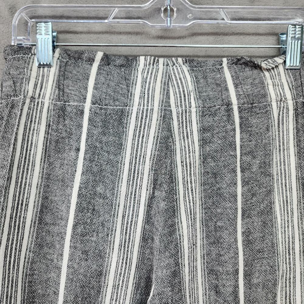 Rewash Stripe Wide Leg Pants XS Linen Blend Coastal Minimalist Tie Waist Slit - Picture 5 of 14